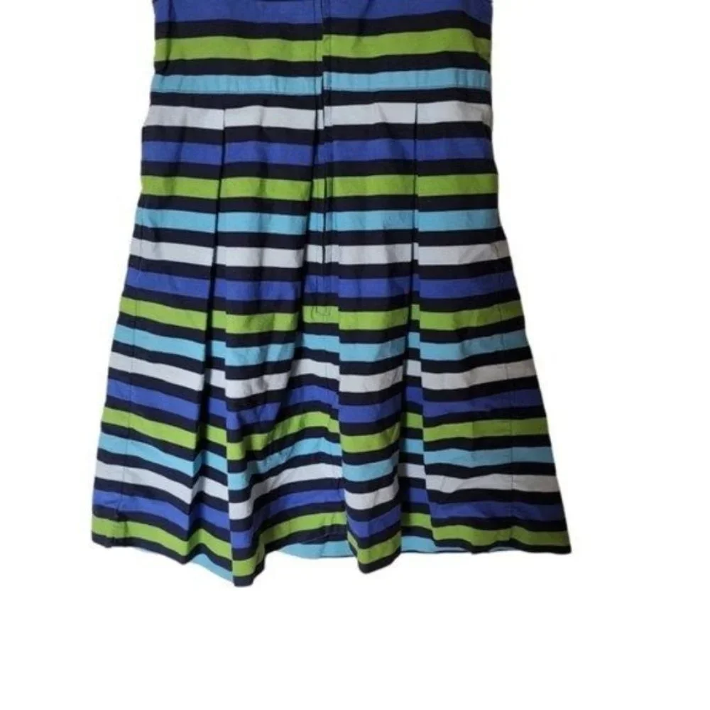 Gymboree Dress Full of Glee Blue Green Striped Sun‎ Bow Girls size 6 Kids